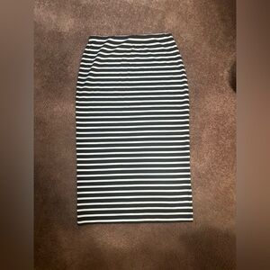 Sanctuary Black & White Striped Pencil Skirt